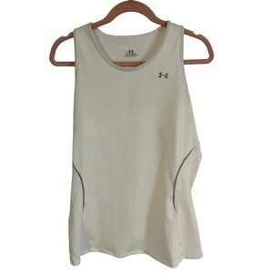 Under Armour Heatgear Womens XL Performance Cream Racerback Athleisure Workout